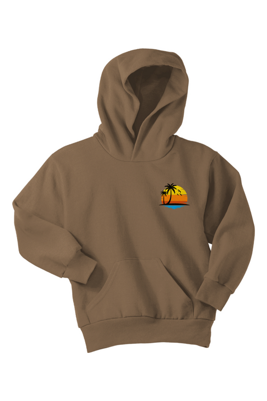 Youth Retro Embroidered Sunset Hooded Sweatshirt