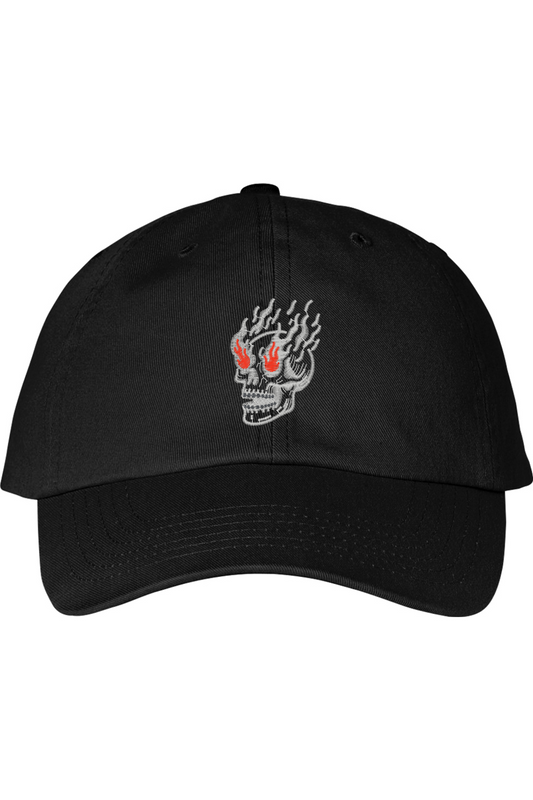 Women's Flaming Skull Embroidered Hat