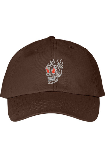 Women's Flaming Skull Embroidered Hat