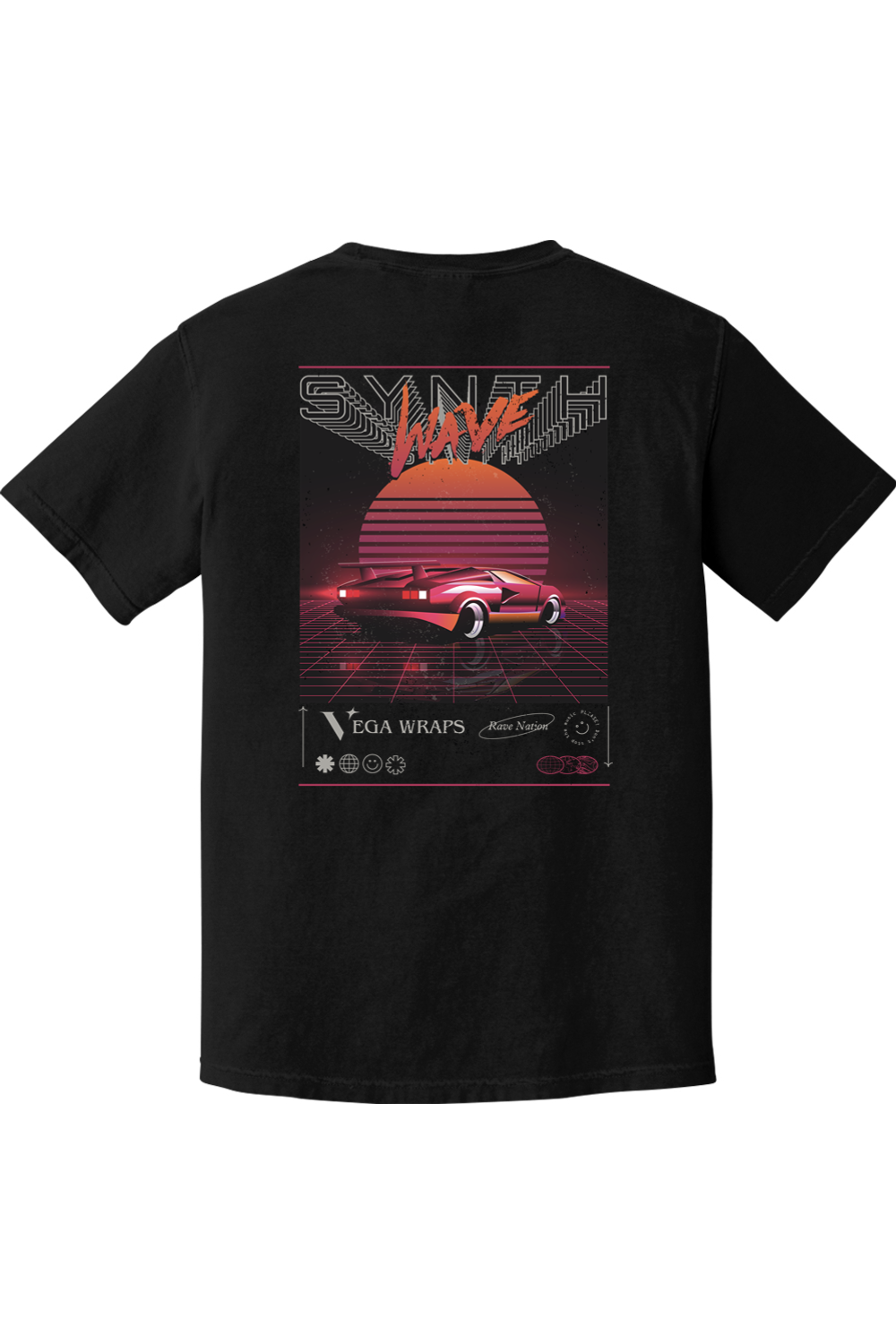 Unisex Oversized Vega Wraps Synth Wave Tee