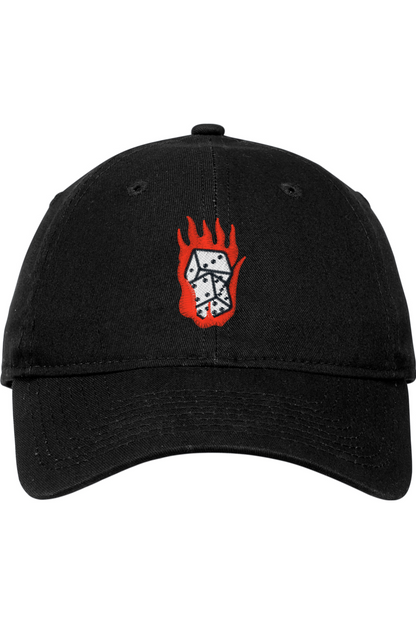 Unisex Dice On Fire Embroidered Cap