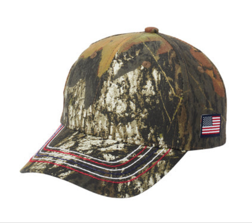 Americana Contrast Stitch Camouflage Cap